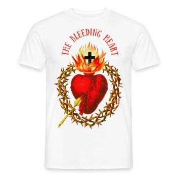 Jesus Christ Bleeding-Heart Bleeding Heart - Men's T-Shirt - white - Front - AI Model Male 178 dark (178cm)