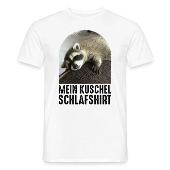 Mein kuschel Schlafshirt Affee Waschbär - Männer T-Shirt - Weiß - Vorne - AI Model Male 178 dark (178cm)