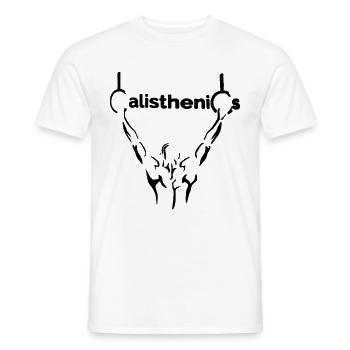 calisthenics body weight dips klimmzug calisthenic - T-shirt homme - blanc - Devant - AI Model Male 178 dark (178cm)