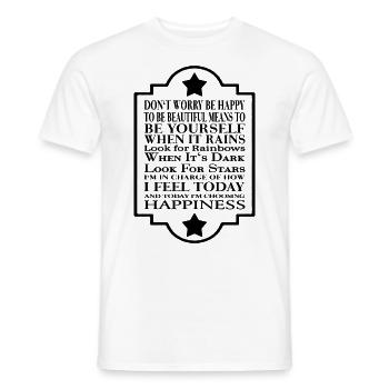 Philosophical Sayings Wisdom of Life Life Spruc - Men's T-Shirt - white - Front - AI Model Male 178 dark (178cm)