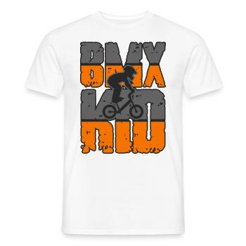 BMX Bicycle Accessories BMX Rider Ramp BMX downhill - Men's T-Shirt - white - Front - AI Model Male 178 dark (178cm)