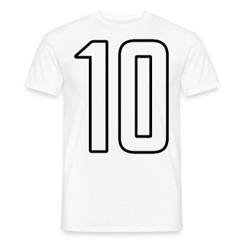 10 numéros de maillot numéro équipe - T-shirt homme - blanc - Devant - AI Model Male 178 dark (178cm)