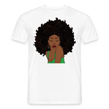 Sexy Afro Woman Silhouette T-Shirt - Männer T-Shirt - Weiß - Vorne - AI Model Male 178 dark (178cm)