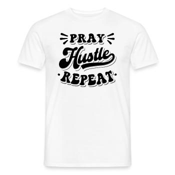 Pray Hustle Christ Jesus Unternehmer - Männer T-Shirt - Weiß - Vorne - AI Model Male 178 dark (178cm)