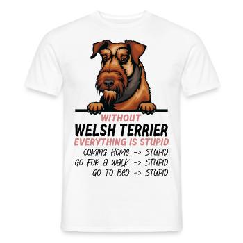 Ohne Welsh Terrier ist alles doof - Männer T-Shirt - Weiß - Vorne - AI Model Male 178 dark (178cm)