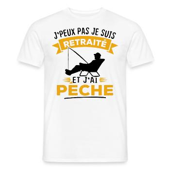 J'peux pas je suis retraité et j'ai pêche - T-shirt homme - blanc - Devant - AI Model Male 178 dark (178cm)