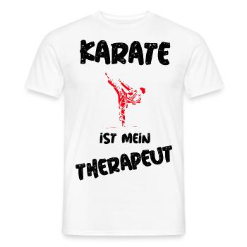 Karate ist mein Therapeut - Männer T-Shirt - Weiß - Vorne - AI Model Male 178 dark (178cm)