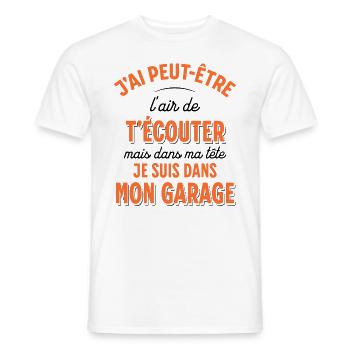 Mécanicien cadeau pour Garagiste Bricoleur Rigolo - T-shirt homme - blanc - Devant - AI Model Male 178 dark (178cm)