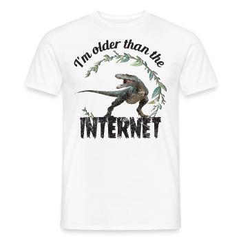 I'm older than the Internet + Dinosaur retro - Men's T-Shirt - white - Front - AI Model Male 178 dark (178cm)