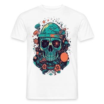 vecteur psychédélique crâne illustration magie Design - T-shirt homme - blanc - Devant - AI Model Male 178 dark (178cm)