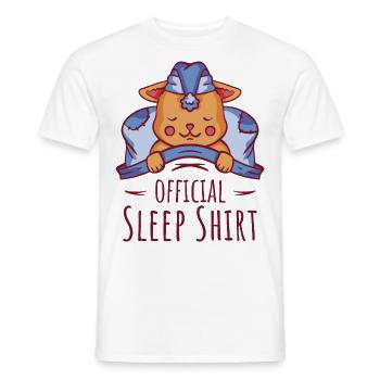 Chemise de sommeil officielle pour chat pour les fans de chats - T-shirt homme - blanc - Devant - AI Model Male 178 dark (178cm)