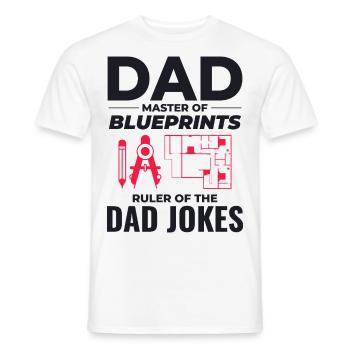 Architekt : Meister der Blaupausen und Papa-Witze 📐 - Männer T-Shirt - Weiß - Vorne - AI Model Male 178 dark (178cm)
