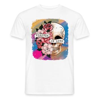 Saint-Valentin Amour pour toujours - T-shirt homme - blanc - Devant - AI Model Male 178 dark (178cm)
