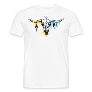 Buffalo skull - T-shirt homme - blanc - Devant - AI Model Male 178 dark (178cm)