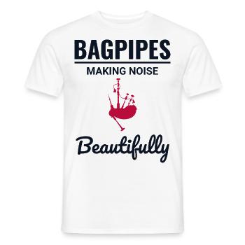 Instrument de joueur de cornemuse Musique écossaise - T-shirt homme - blanc - Devant - AI Model Male 178 dark (178cm)
