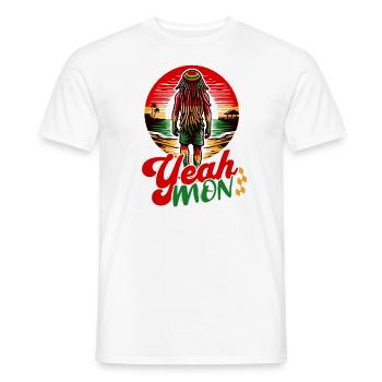 yes Mon Jamaican Vintage Jamaica Reggae Vacation - Men's T-Shirt - white - Front - AI Model Male 178 dark (178cm)