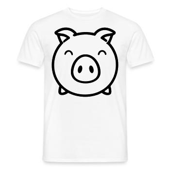 pig - Men's T-Shirt - white - Front - AI Model Male 178 dark (178cm)