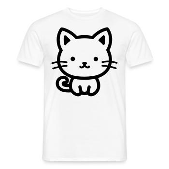 Katze - Männer T-Shirt - Weiß - Vorne - AI Model Male 178 dark (178cm)