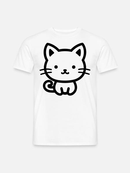 Katze - Männer T-Shirt - Weiß