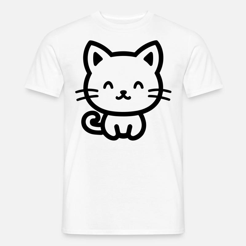 Katze - Männer T-Shirt - Weiß