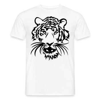 Tigre Tribal - T-shirt homme - blanc - Devant - AI Model Male 178 dark (178cm)