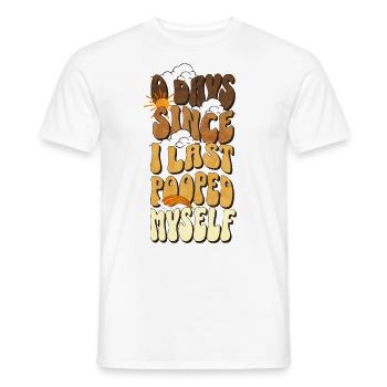 Vintage 0 jours depuis la dernière fois que je me suis fait caca drôle - T-shirt homme - blanc - Devant - AI Model Male 178 dark (178cm)