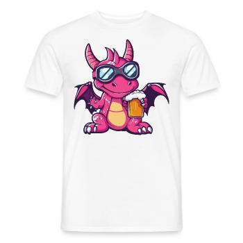 Drache Apres Ski Bier Comic - Männer T-Shirt - Weiß - Vorne - AI Model Male 178 dark (178cm)