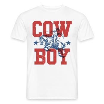 Cow-boy - T-shirt homme - blanc - Devant - AI Model Male 178 dark (178cm)