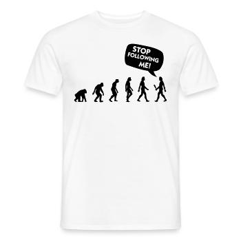 Die Evolution eines Stalkers - Männer T-Shirt - Weiß - Vorne - AI Model Male 178 dark (178cm)