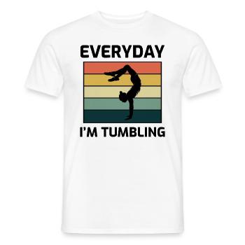Power Tumbling Gymnastik Turner Akrobatik Lustig - Männer T-Shirt - Weiß - Vorne - AI Model Male 178 dark (178cm)