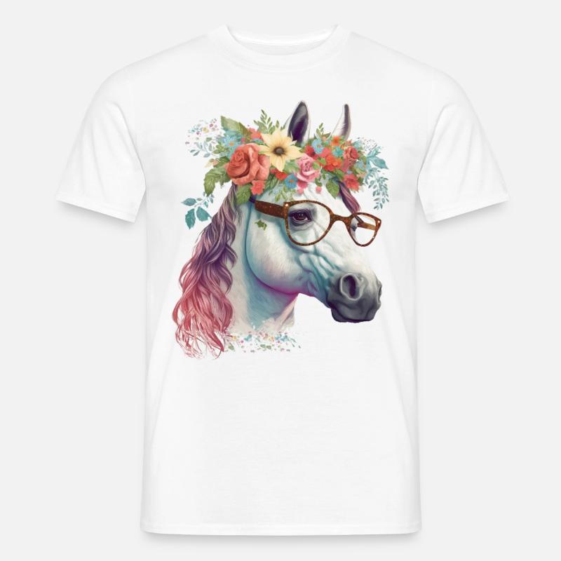 Niedliches Pferd - Männer T-Shirt - Weiß