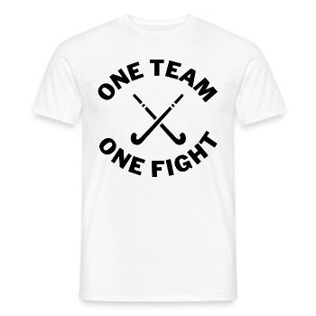 Hockey: One team. One fight. - Men's T-Shirt - white - Front - AI Model Male 178 dark (178cm)