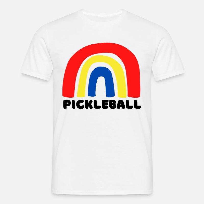 Pickleball Regenbogen - Männer T-Shirt - Weiß
