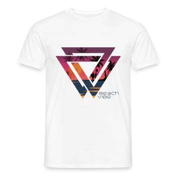 plage - T-shirt homme - blanc - Devant - AI Model Male 178 dark (178cm)