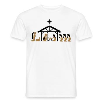 Weihnachtskrippe an Heiligabend - Männer T-Shirt - Weiß - Vorne - AI Model Male 178 dark (178cm)