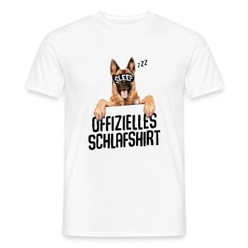 Offizielles Schlafshirt Hund weiss - Männer T-Shirt - Weiß - Vorne - AI Model Male 178 dark (178cm)