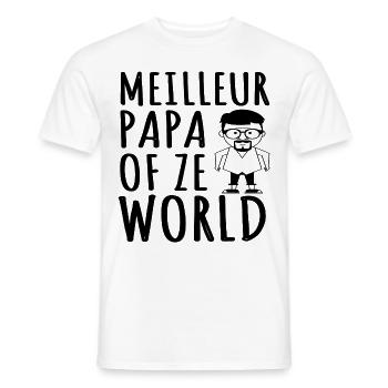 meilleur papa of ze world humour papa cadeau père - T-shirt homme - blanc - Devant - AI Model Male 178 dark (178cm)