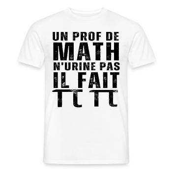 Un prof de math n' urine pas humour professeur - T-shirt homme - blanc - Devant - AI Model Male 178 dark (178cm)