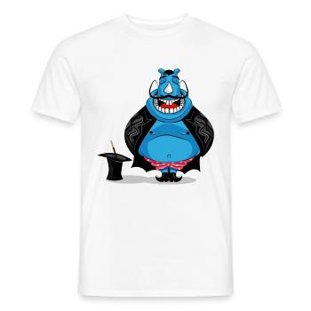 Hippopotamus Magician Doodle Art - Men's T-Shirt - white - Front - AI Model Male 178 dark (178cm)