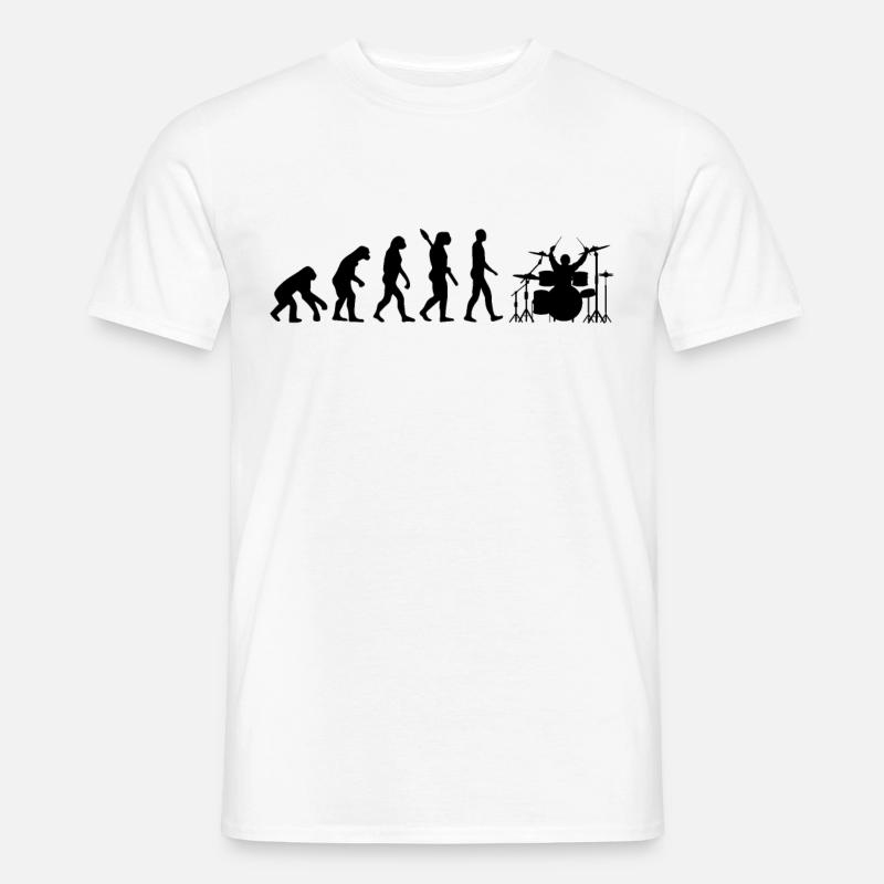 Drummer Drums Evolution Cadeau de batteur - T-shirt homme - blanc