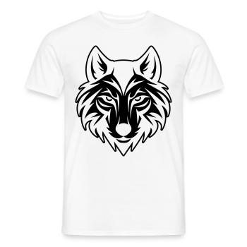 Tête de loup - T-shirt homme - blanc - Devant - AI Model Male 178 dark (178cm)