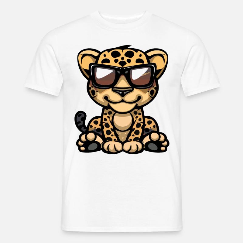 Leopard dyr - T-skjorte herre - hvit