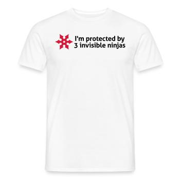 I am protected by invisible ninjas! - Men's T-Shirt - white - Front - AI Model Male 178 dark (178cm)