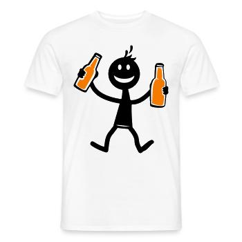 Drinking Beer - Men's T-Shirt - white - Front - AI Model Male 178 dark (178cm)