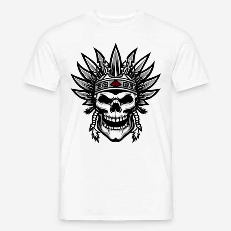 Häuptling Apache Totenkopf Indianer - Männer T-Shirt - Weiß