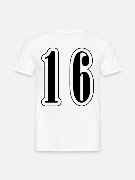 16 Symbole numérique - T-shirt homme - blanc
