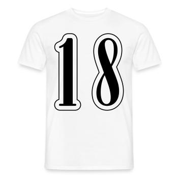 18 Zahl symbol - Männer T-Shirt - Weiß - Vorne - AI Model Male 178 dark (178cm)