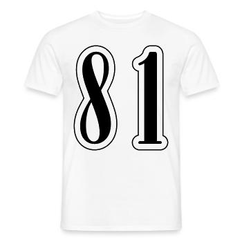 81 Zahl Symbol - Männer T-Shirt - Weiß - Vorne - AI Model Male 178 dark (178cm)