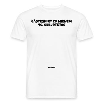 T-Shirt zum 40. Geburtstag - Gästebuch zum 40. - Männer T-Shirt - Weiß - Vorne - AI Model Male 178 dark (178cm)