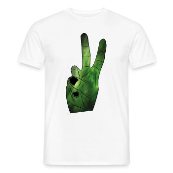 Peace sign - Men's T-Shirt - white - Front - AI Model Male 178 dark (178cm)
